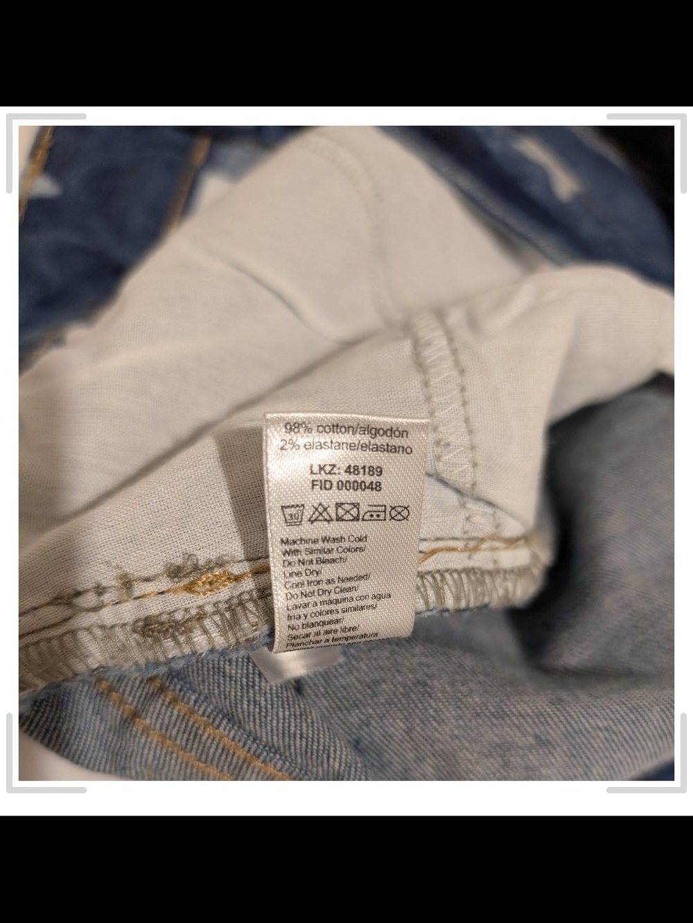 Pre-owned Star-Print Distressed Blue Denim Women's Shorts - Picture 6 of 7